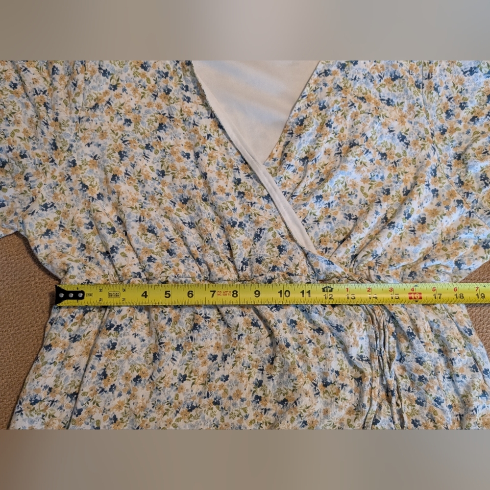 Torrid Plus Size Floral Patterned Maxi Rayon Slub Surplice Wrap Dress - Picture 10 of 12
